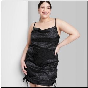 🔴 3/$25 Women’s Black Sleeveless Ruched Bodycon Mini Dress (XXL) Wild Fable NWT